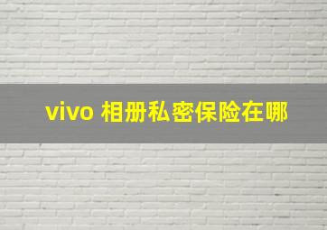 vivo 相册私密保险在哪